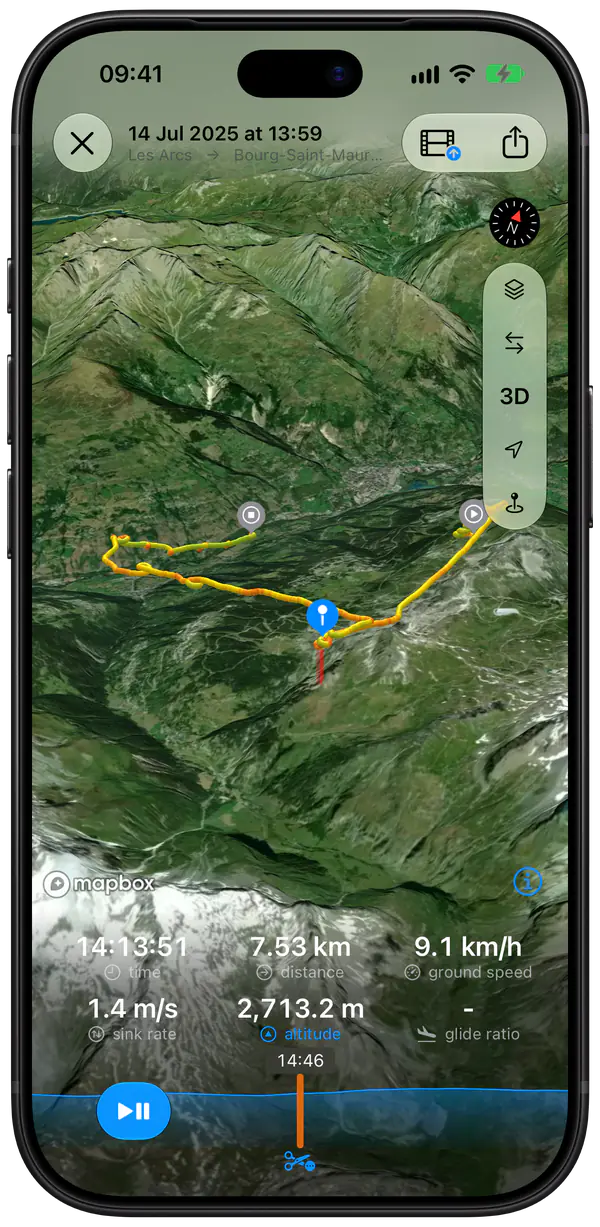 Wingman 3D flight replay